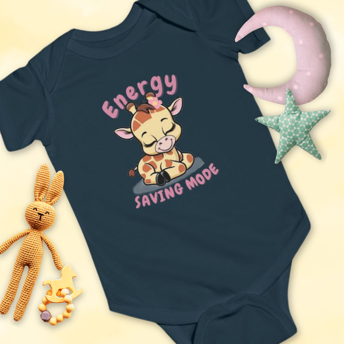 Energy Saving Giraffe with flower - Infant Bodysuit
