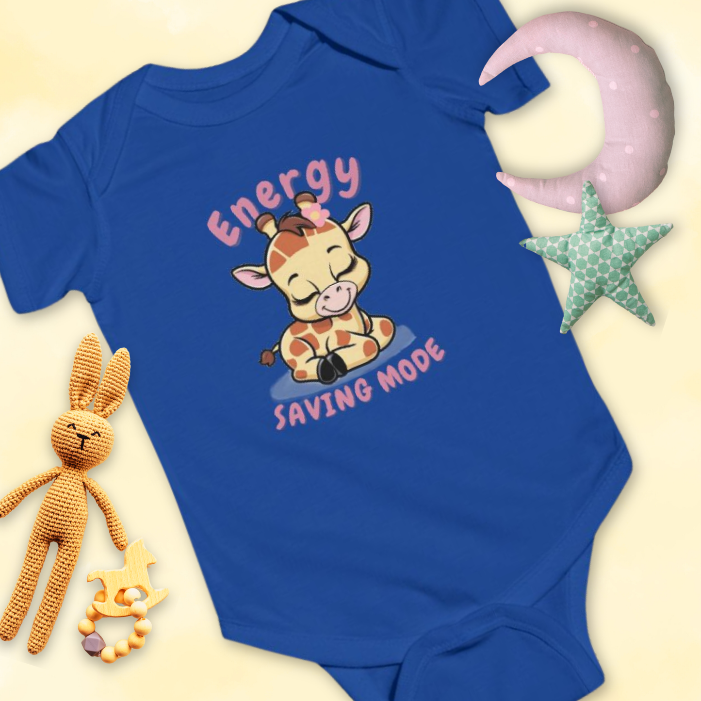 Energy Saving Giraffe with flower - Infant Bodysuit