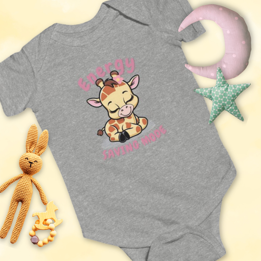 Energy Saving Giraffe with flower - Infant Bodysuit