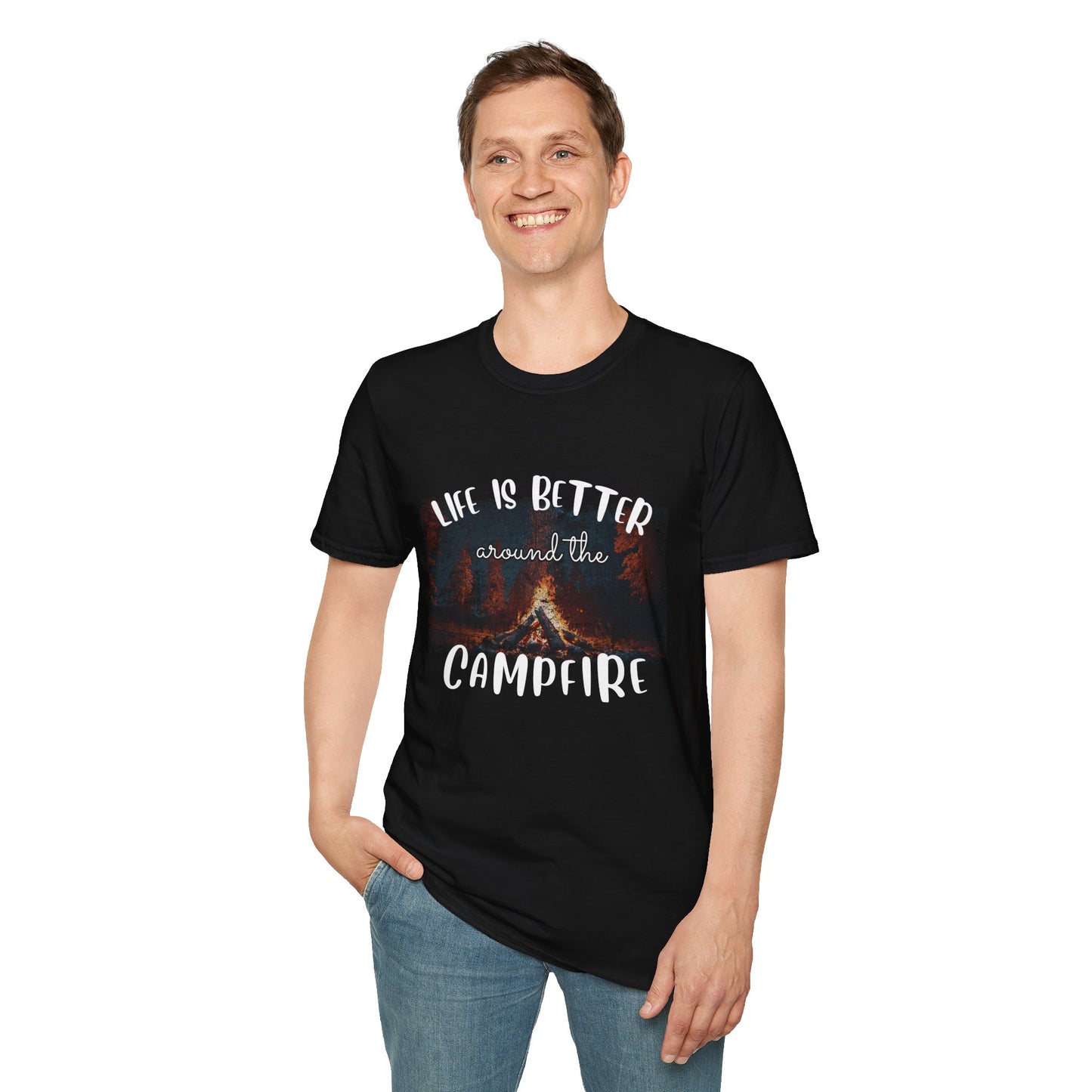 Life is better around the campfire - Adult Heavy Cotton Tee