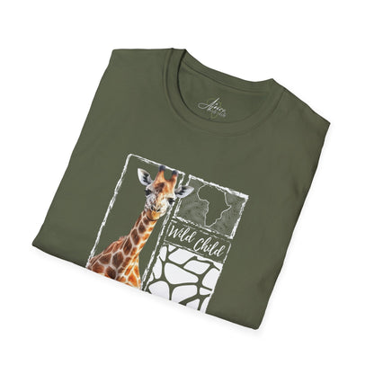 Giraffe Wild Child - Adult Heavy Cotton Tee