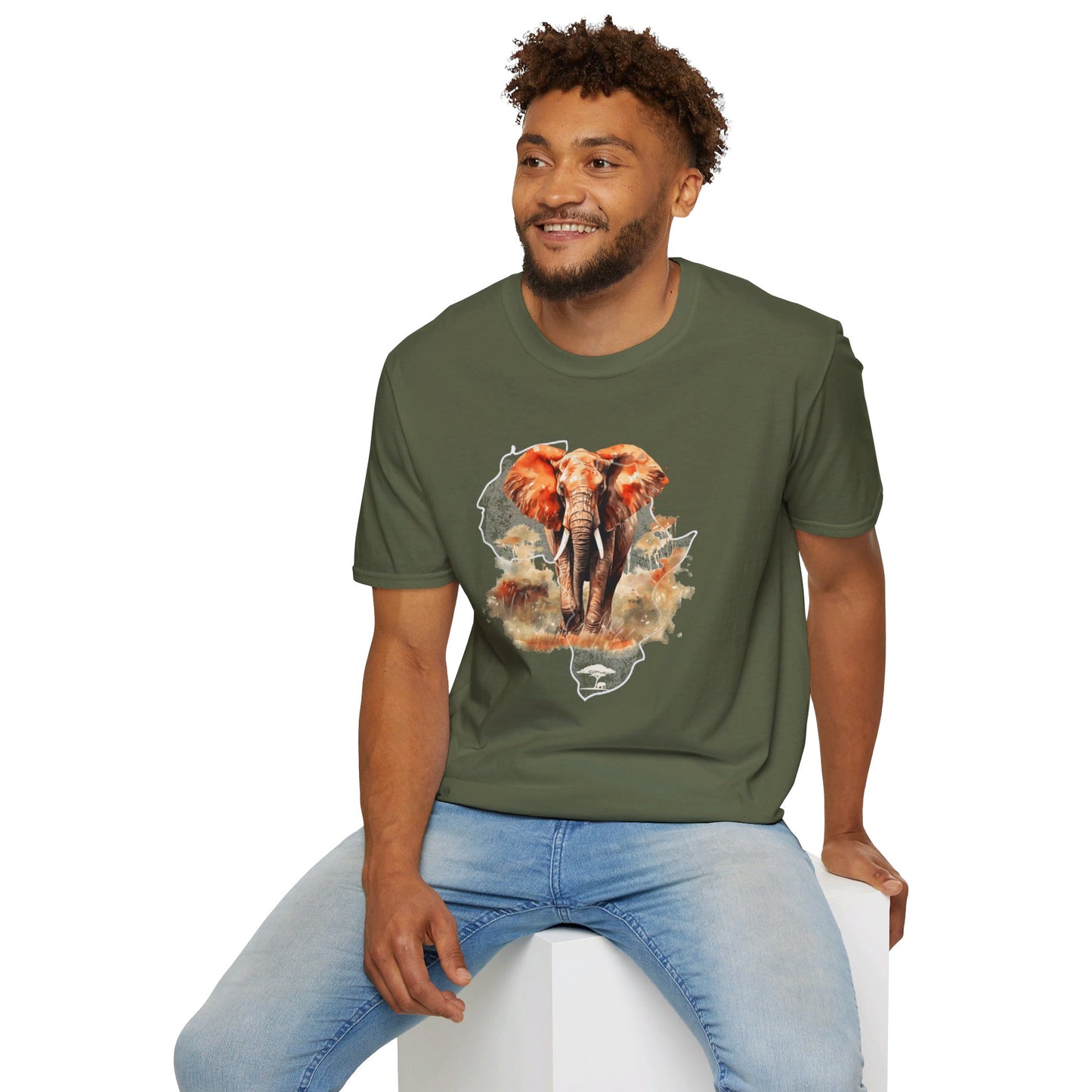 African Elephant - Adult Heavy Cotton T-shirt