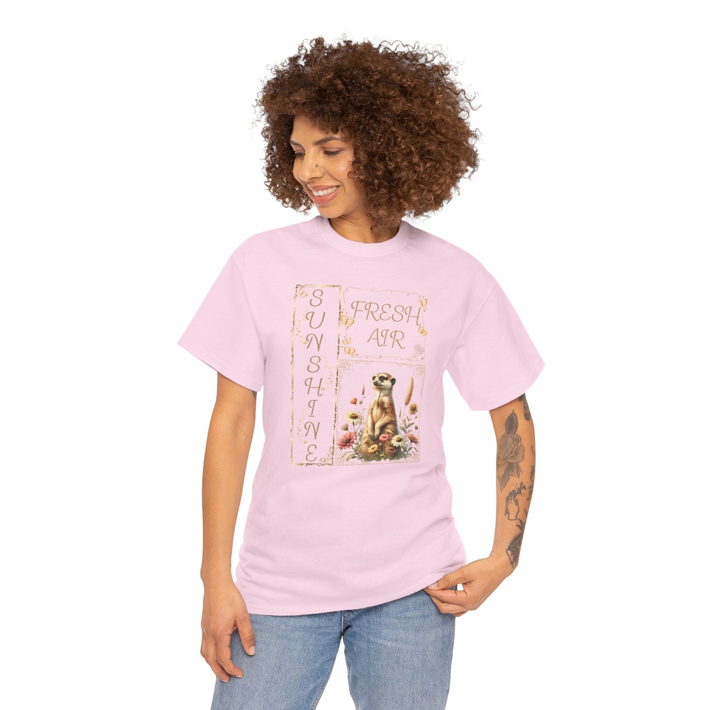 Sunshine & Fresh Air Meerkat - Adult Heavy Cotton Tee