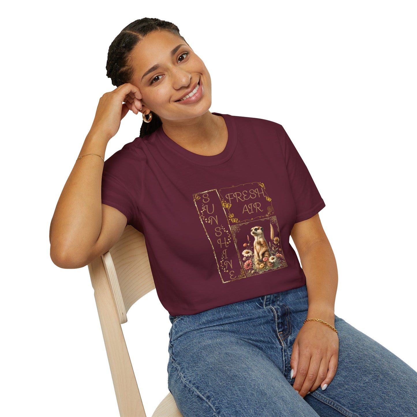 Sunshine & Fresh Air Meerkat - Adult Heavy Cotton Tee