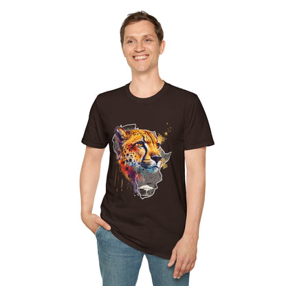 Africa Rainbow Cheetah - Adult Heavy Cotton T-shirt