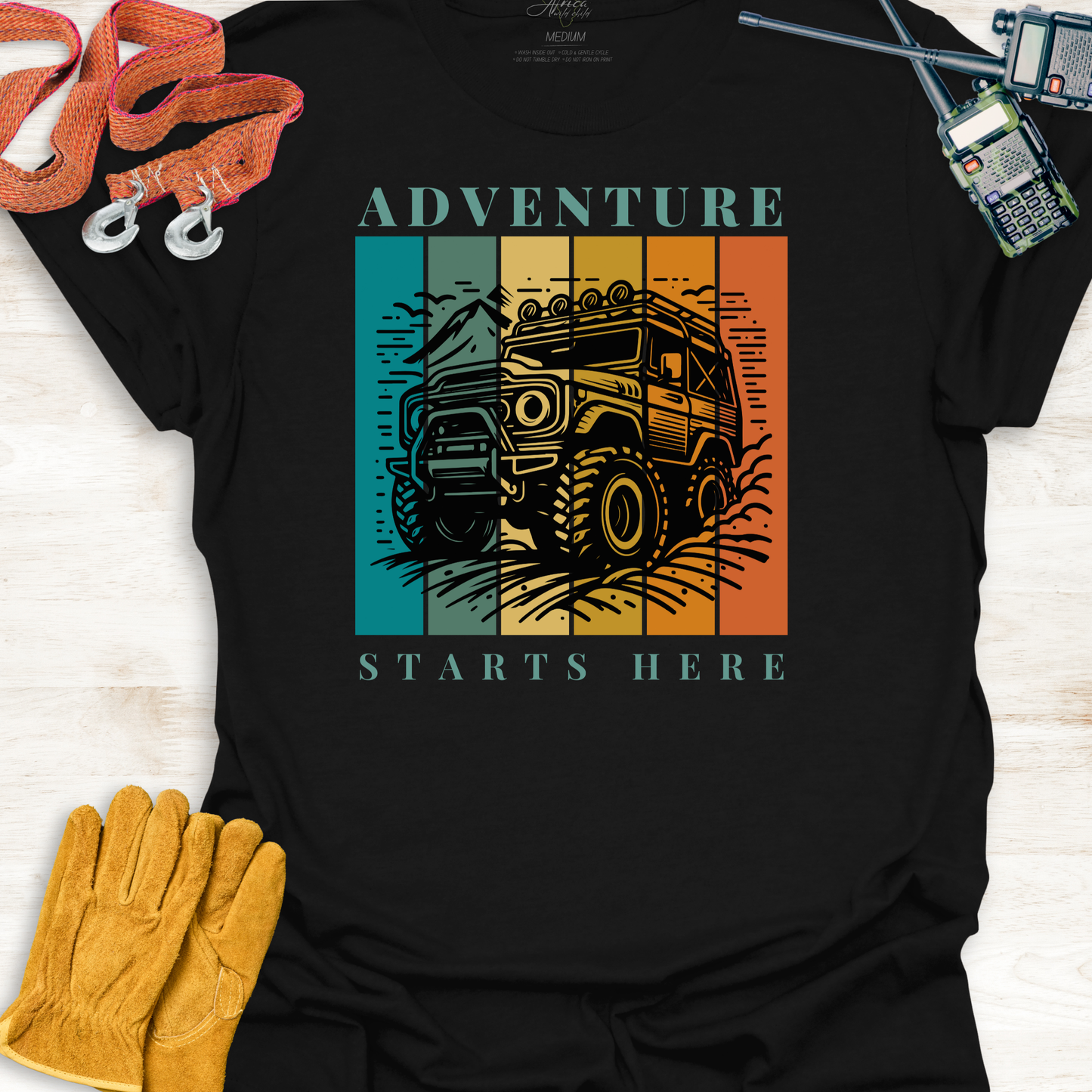 Adventure Starts Here - Adult T-Shirt