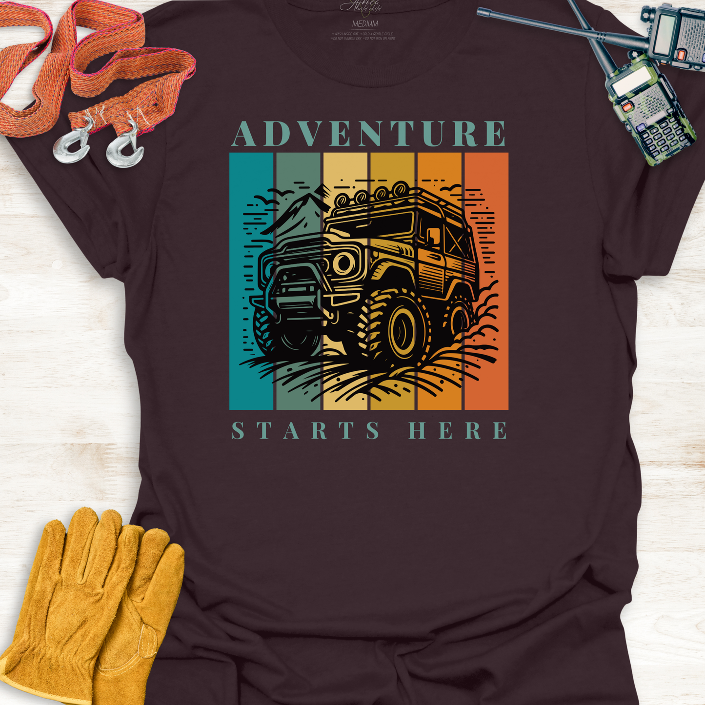 Adventure Starts Here - Adult T-Shirt