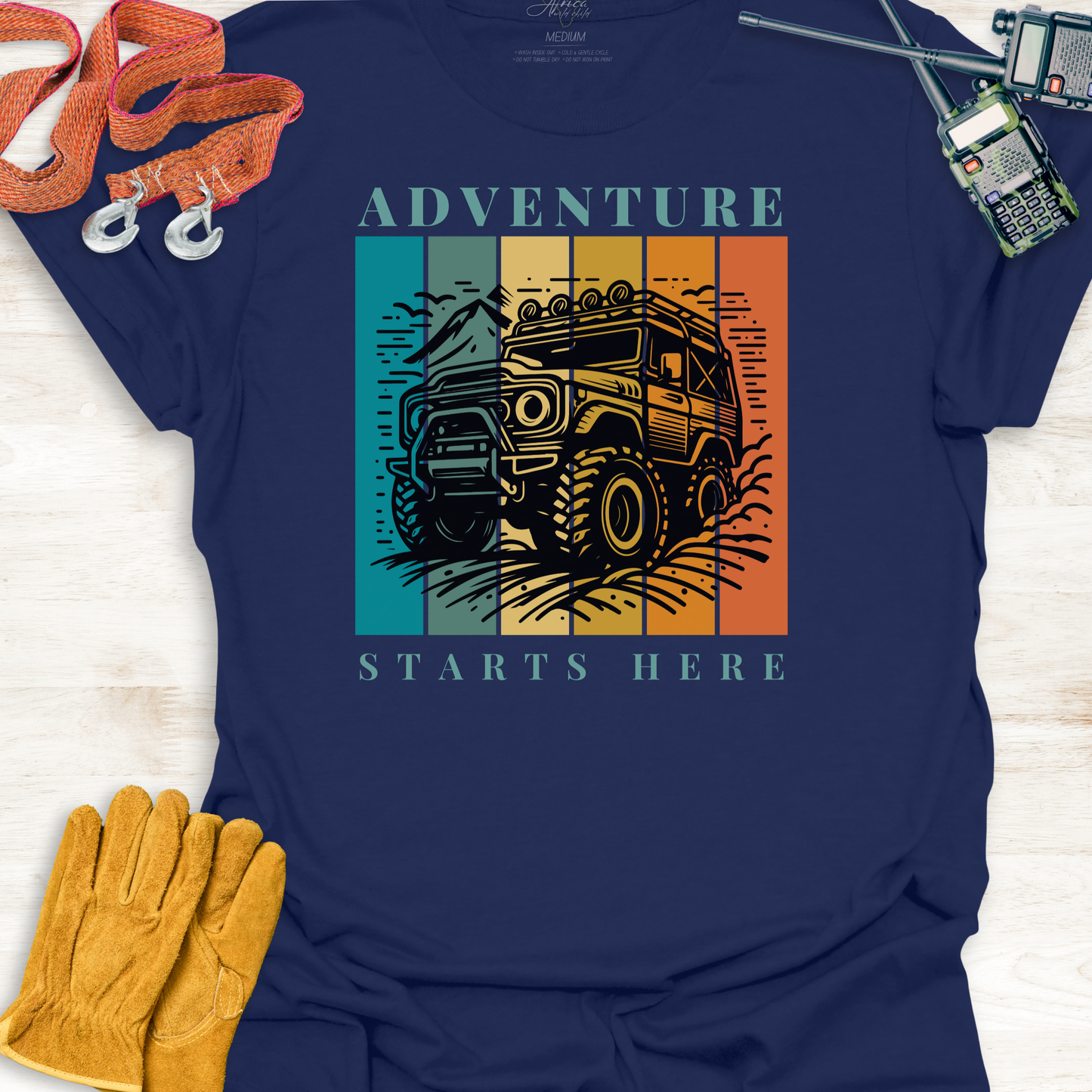 Adventure Starts Here - Adult T-Shirt