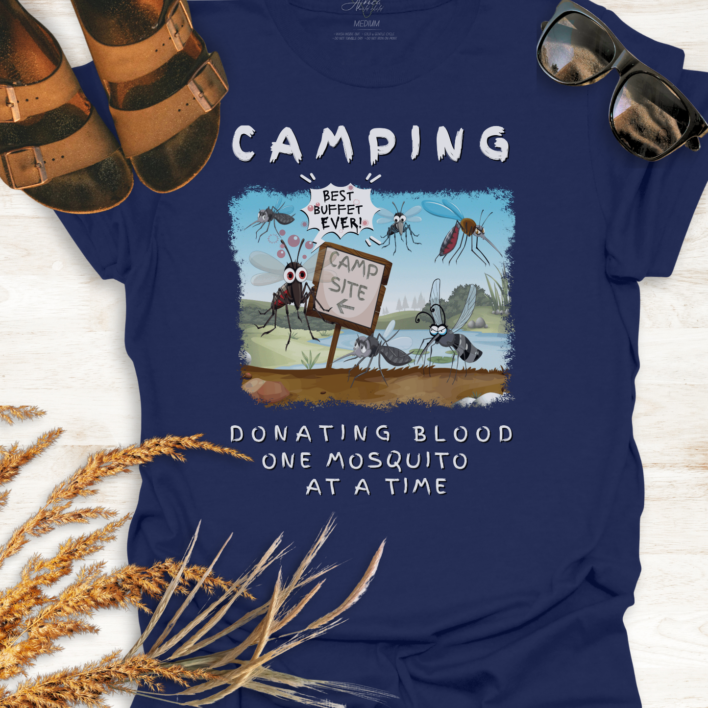 Funny Camping T-Shirt - Donating Blood