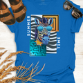 Daddy & Me - Cool Zebra Matching Tees in Blue