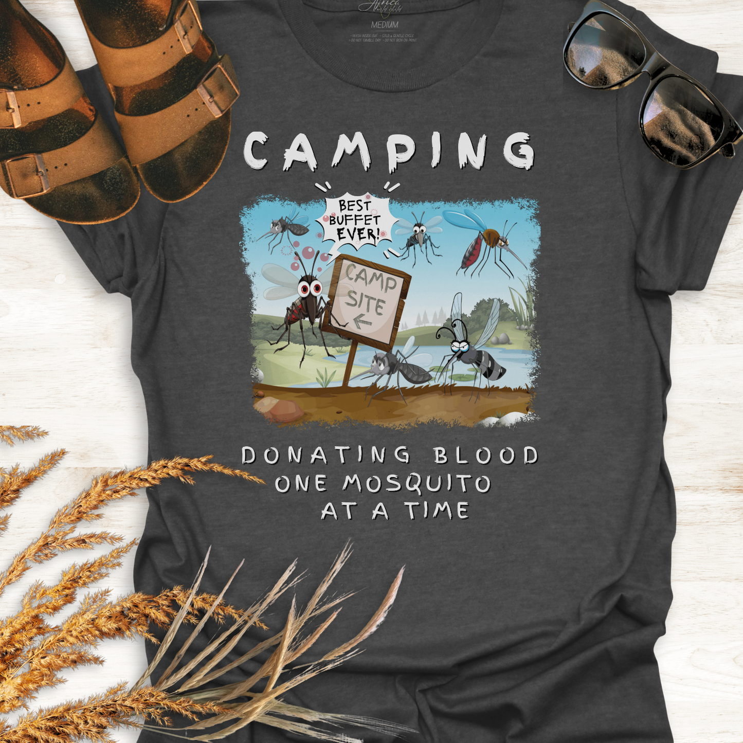Funny Camping T-Shirt - Donating Blood