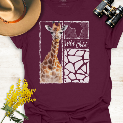 Africa Giraffe Wildlife T-Shirt - Wild Child 🦔