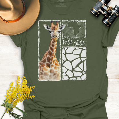 Africa Giraffe Wildlife T-Shirt - Wild Child 🦔