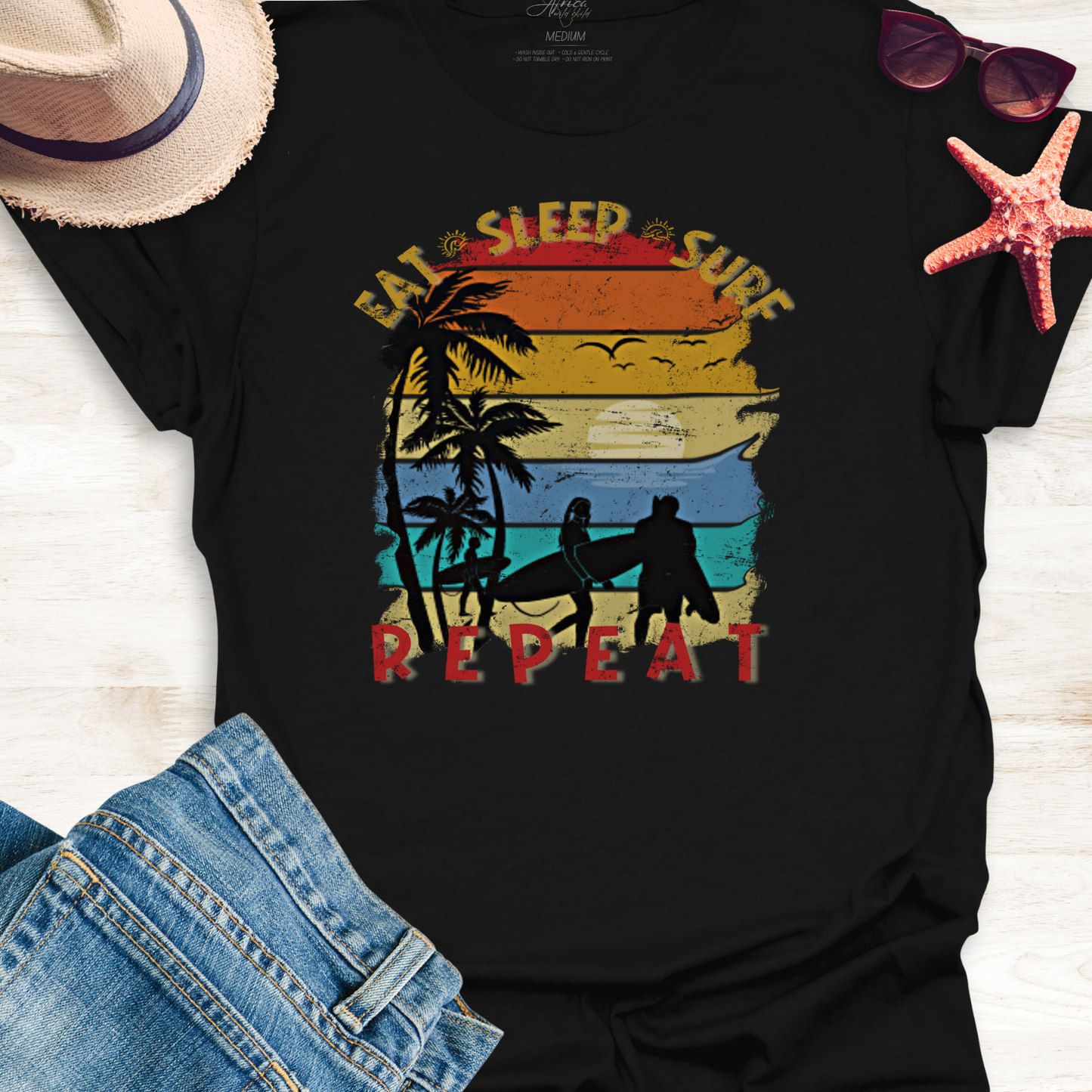 Surf Repeat - Adult T-Shirt