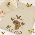 Butterflies Nature T-Shirt & Cap - Set in Warm Shades of Summer