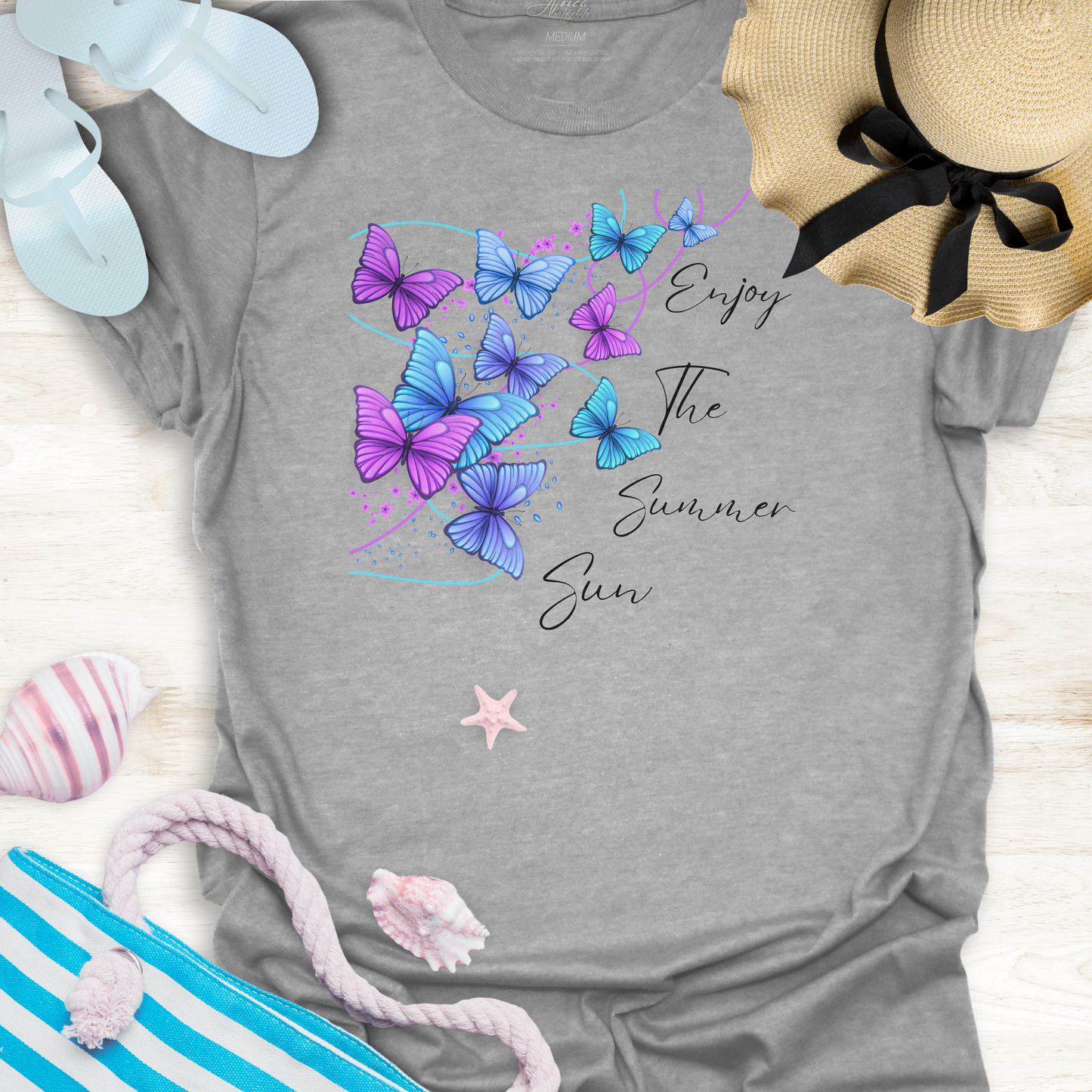Mommy & Me Bundle - Enjoy The Summer Sun Matching Tees in Grey
