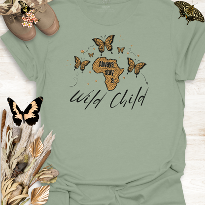 Butterflies Nature T-Shirt & Cap - Set in Shades of Green